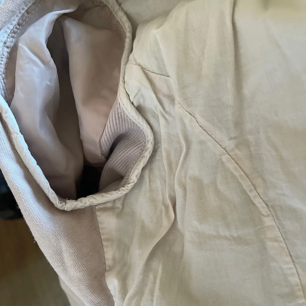 Blank NYC Drape Moto Jacket Asymmetrical‎ Full Zip Faux Leather Pink Tan M